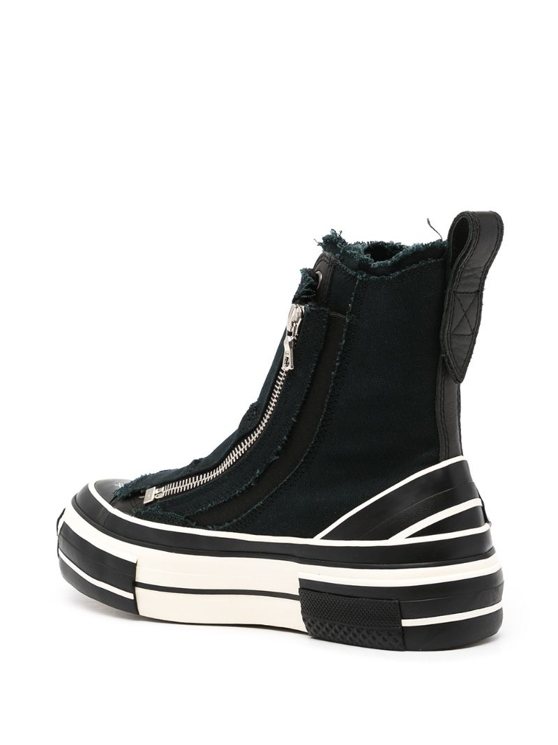 frayed-trimmed high-top sneakers - 3