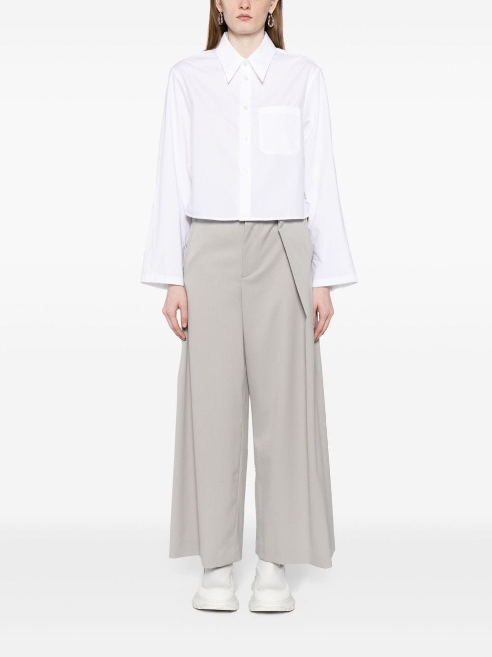 pleated cropped trousers - 2