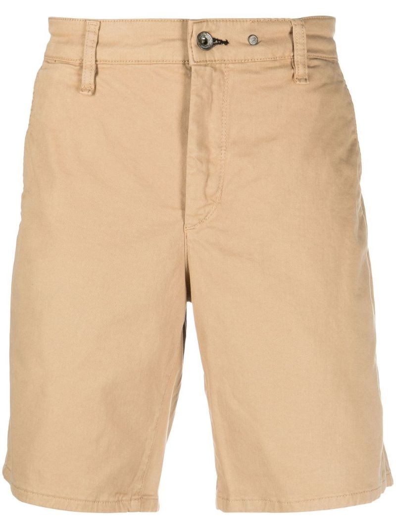 straight-leg cotton shorts - 1