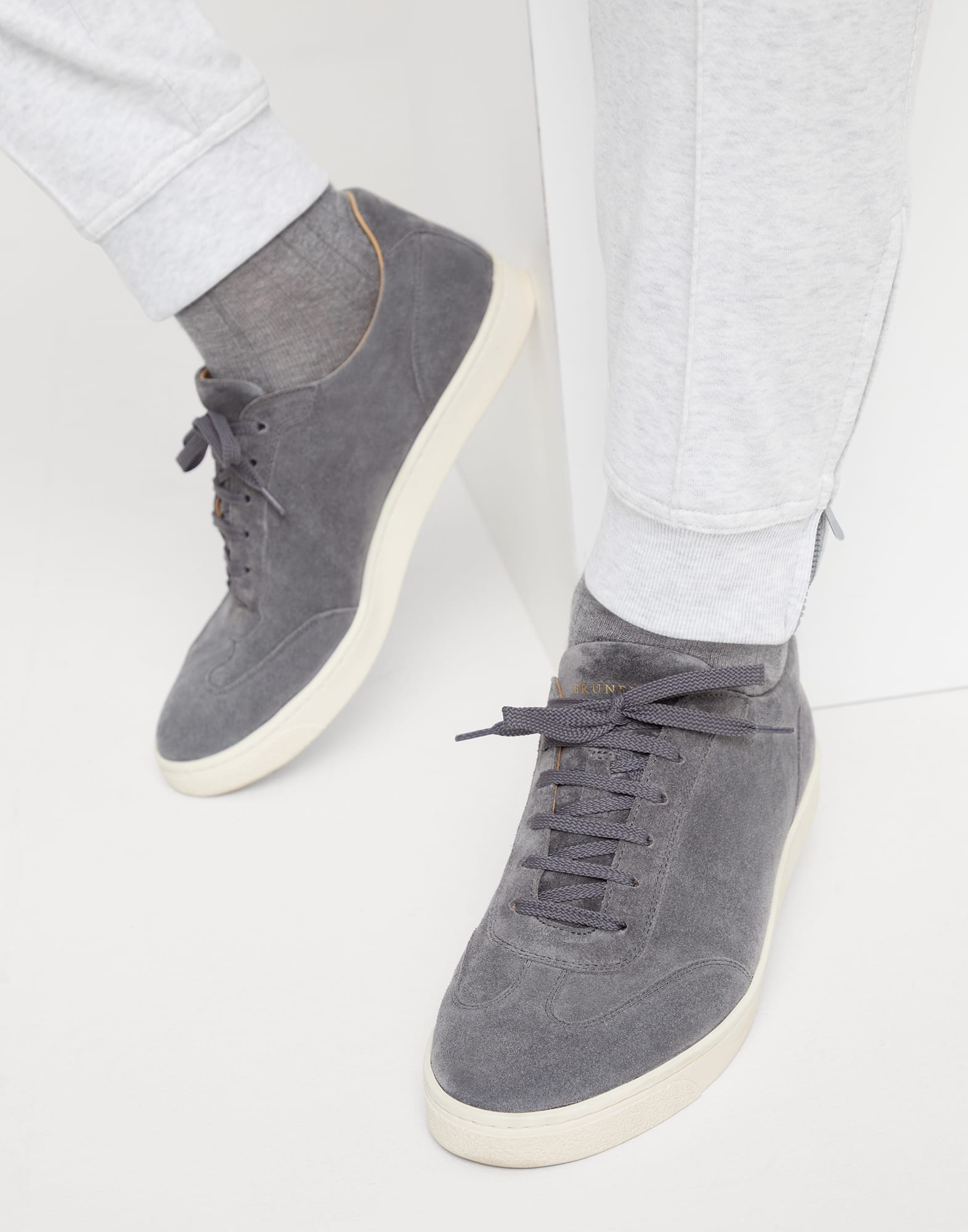 Suede sneakers with natural rubber sole - 4