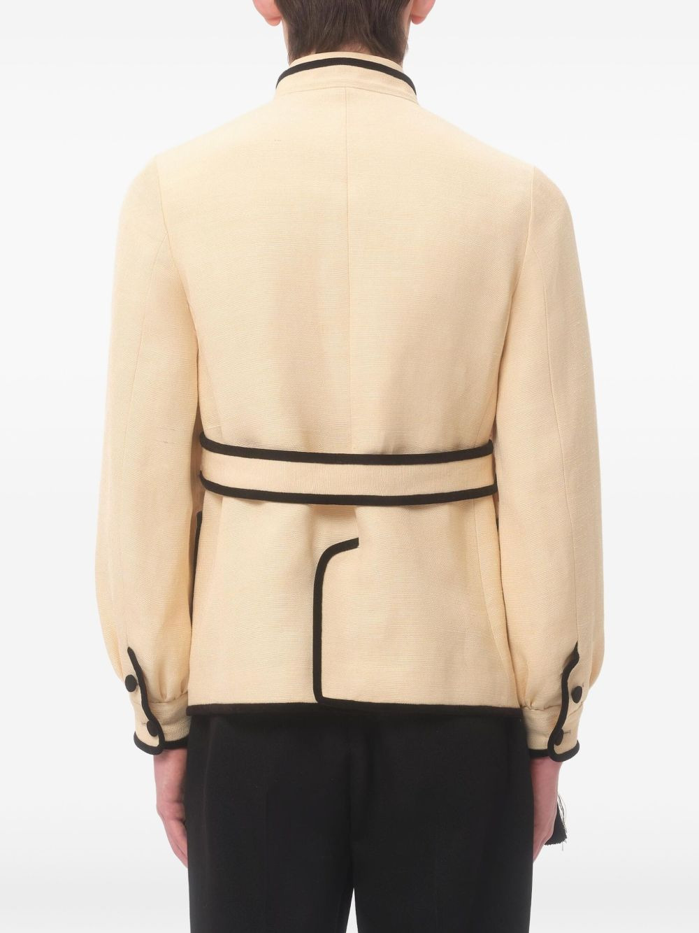 logo-embroidered blazer - 4