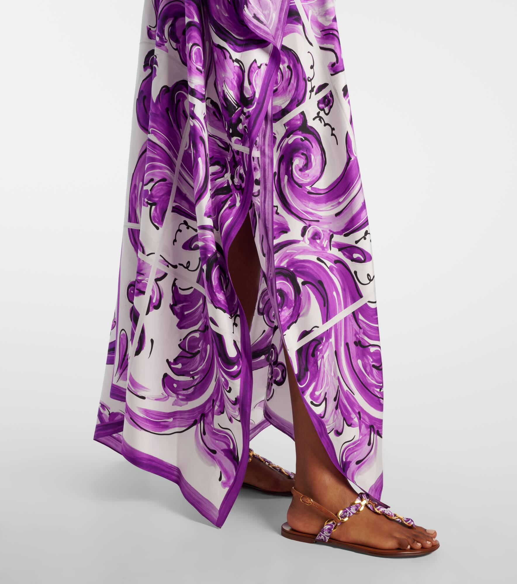Majolica silk twill beach dress - 5