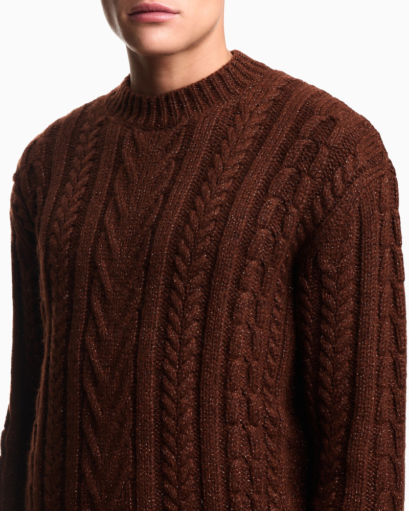 CABLE-KNIT JUMPER IN A WOOL AND LUREX BLEND 5