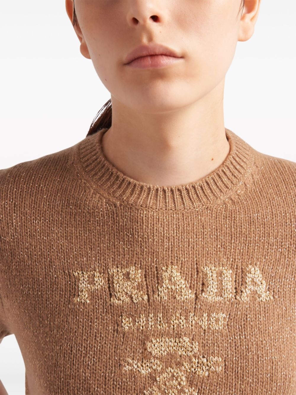 logo-intarsia cashmere-blend jumper - 4