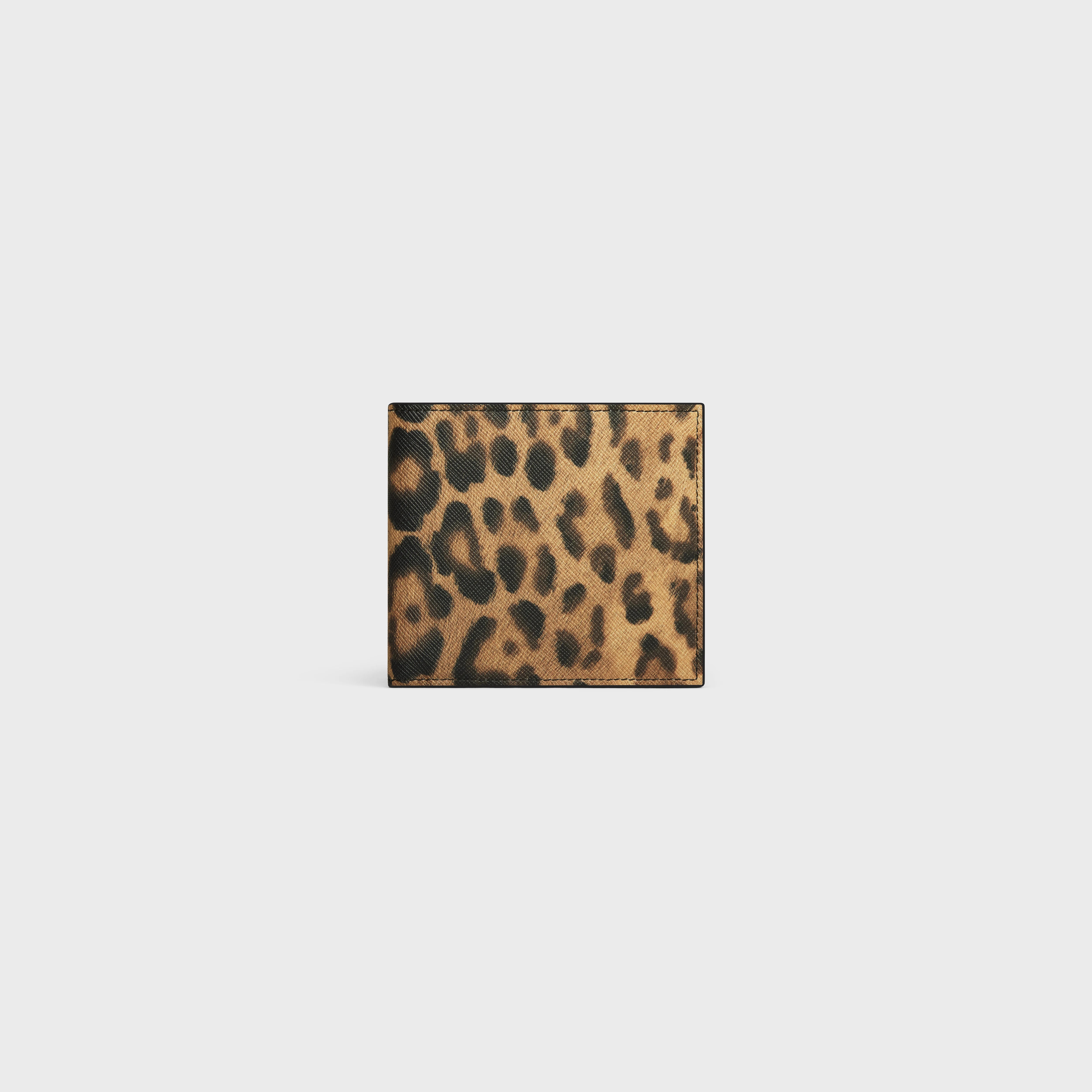 Bi-fold Wallet with Coin Compartment in Celine canvas with leopard print - 1