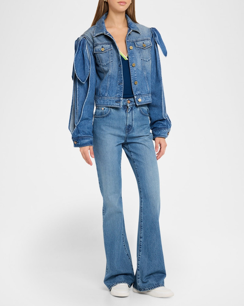 GABRIELA HEARST Briella Tie Slit-Sleeve Denim Jacket outlook