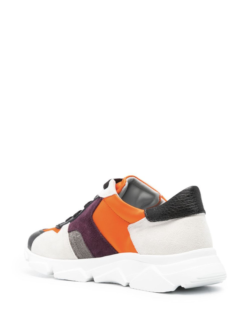 colour-block panelled leather sneakers 3