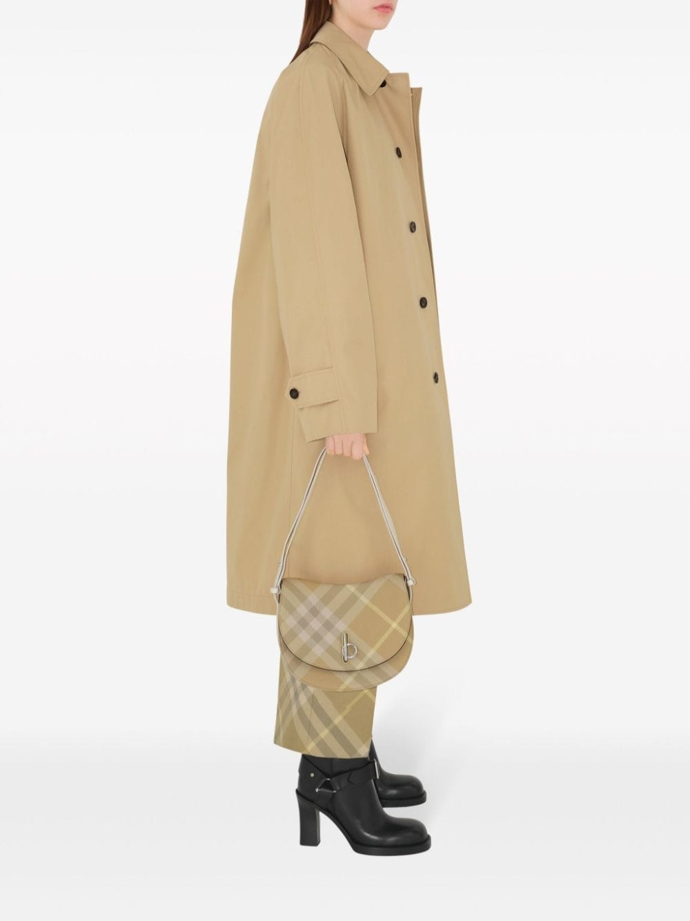 check-print tailored wool trousers - 3