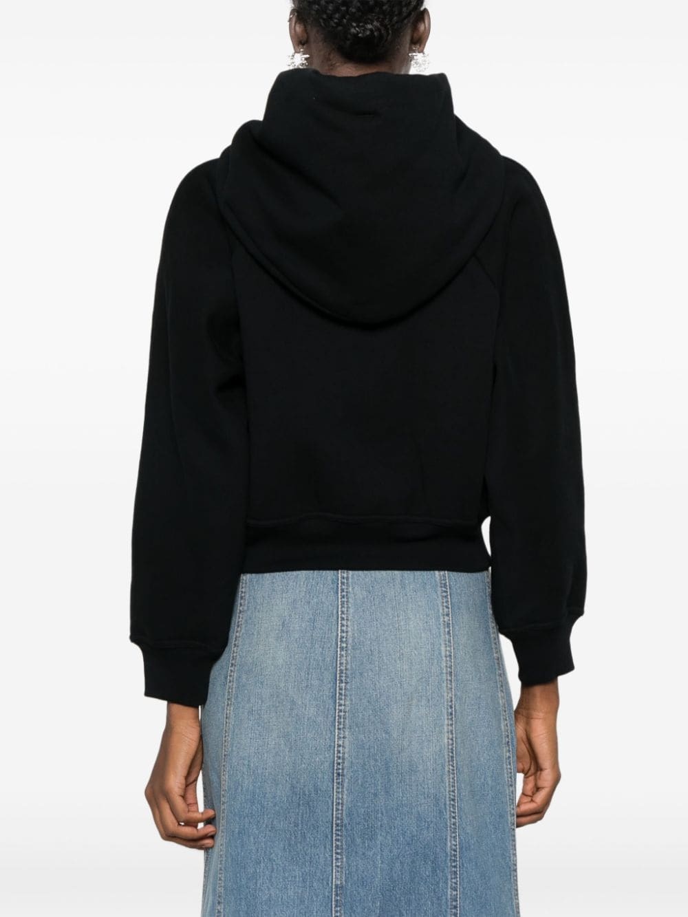 logo-appliquÃ© cropped hoodie - 4