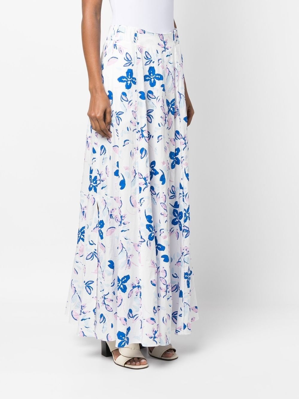 floral-print seersucker maxi skirt - 3