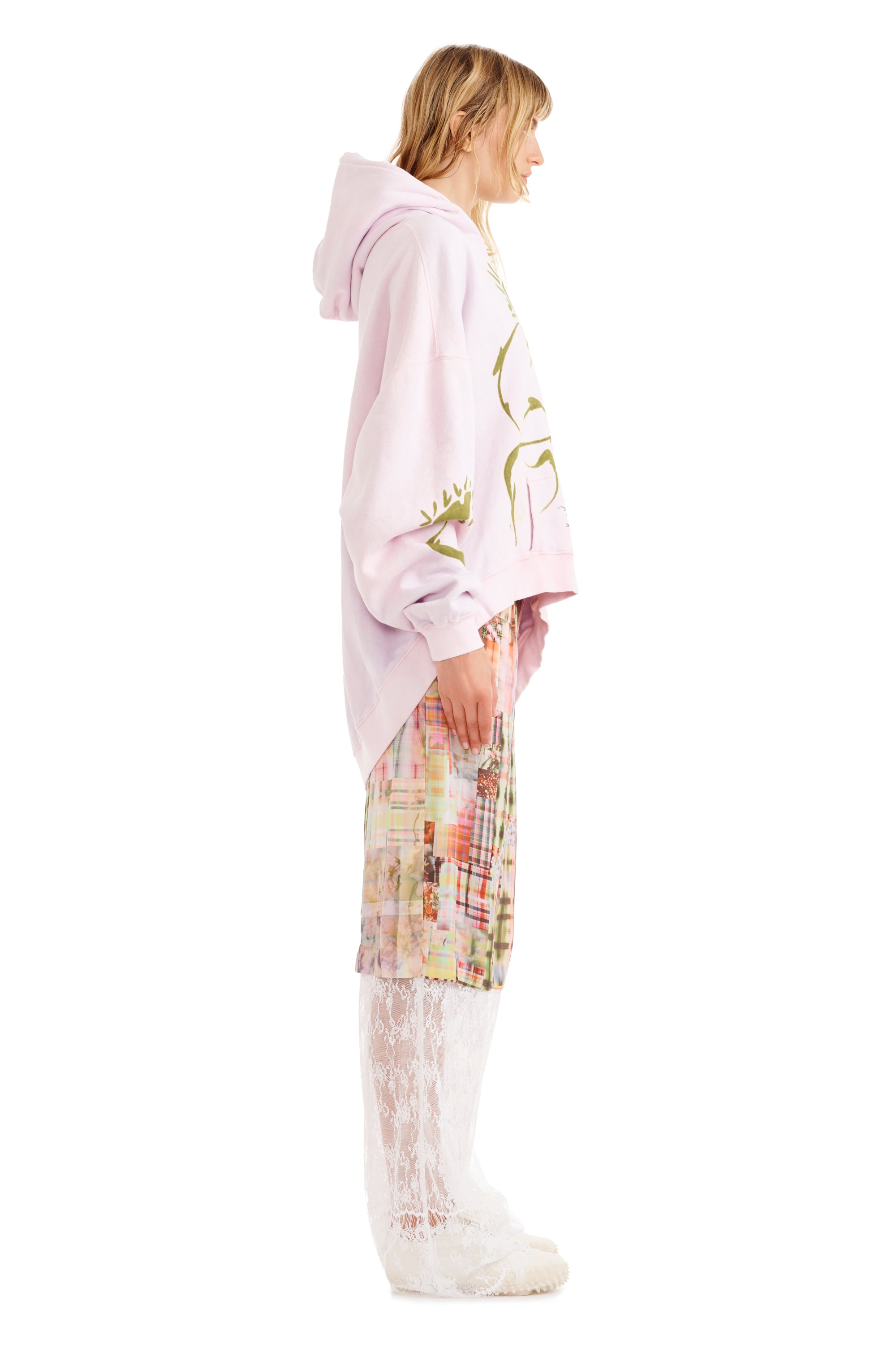 PINK DAISY WAVE HEM HOODIE - 6