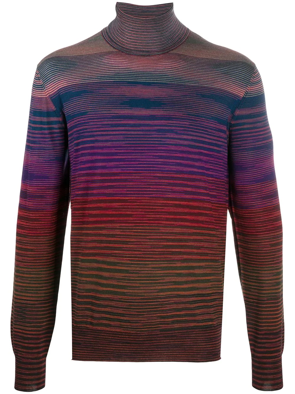 striped rib-trimmed jumper - 1