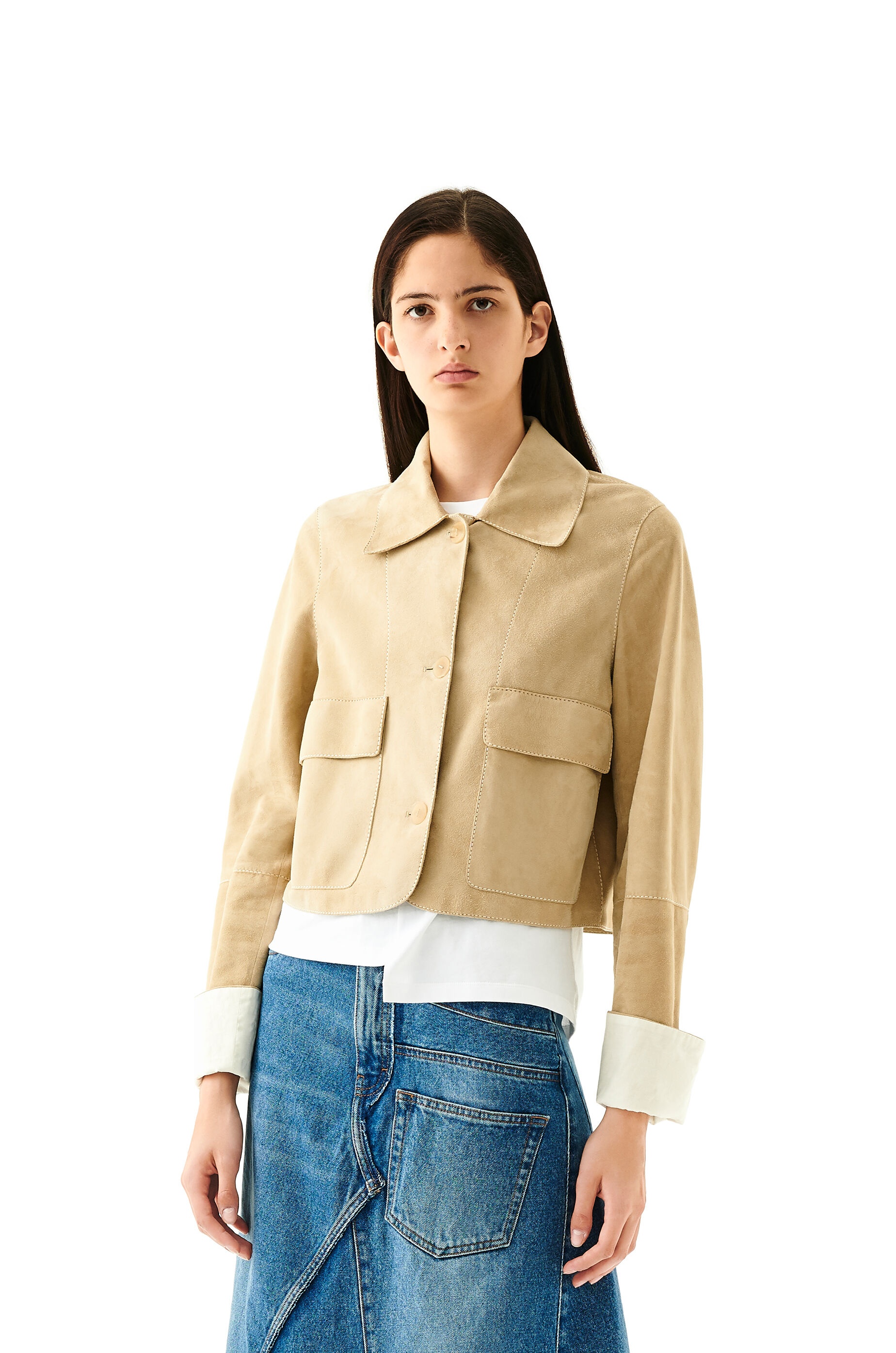 Button jacket in suede - 3