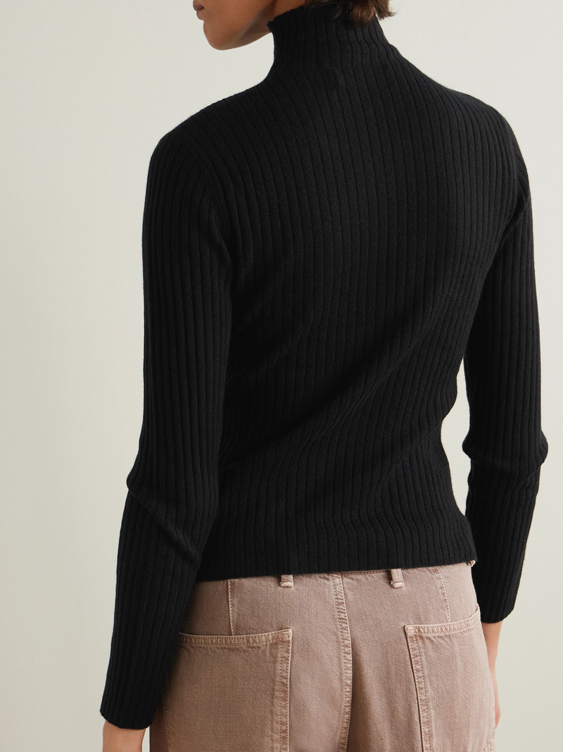 Ariana Ribbed Turtleneck Cashmere Sweater 3