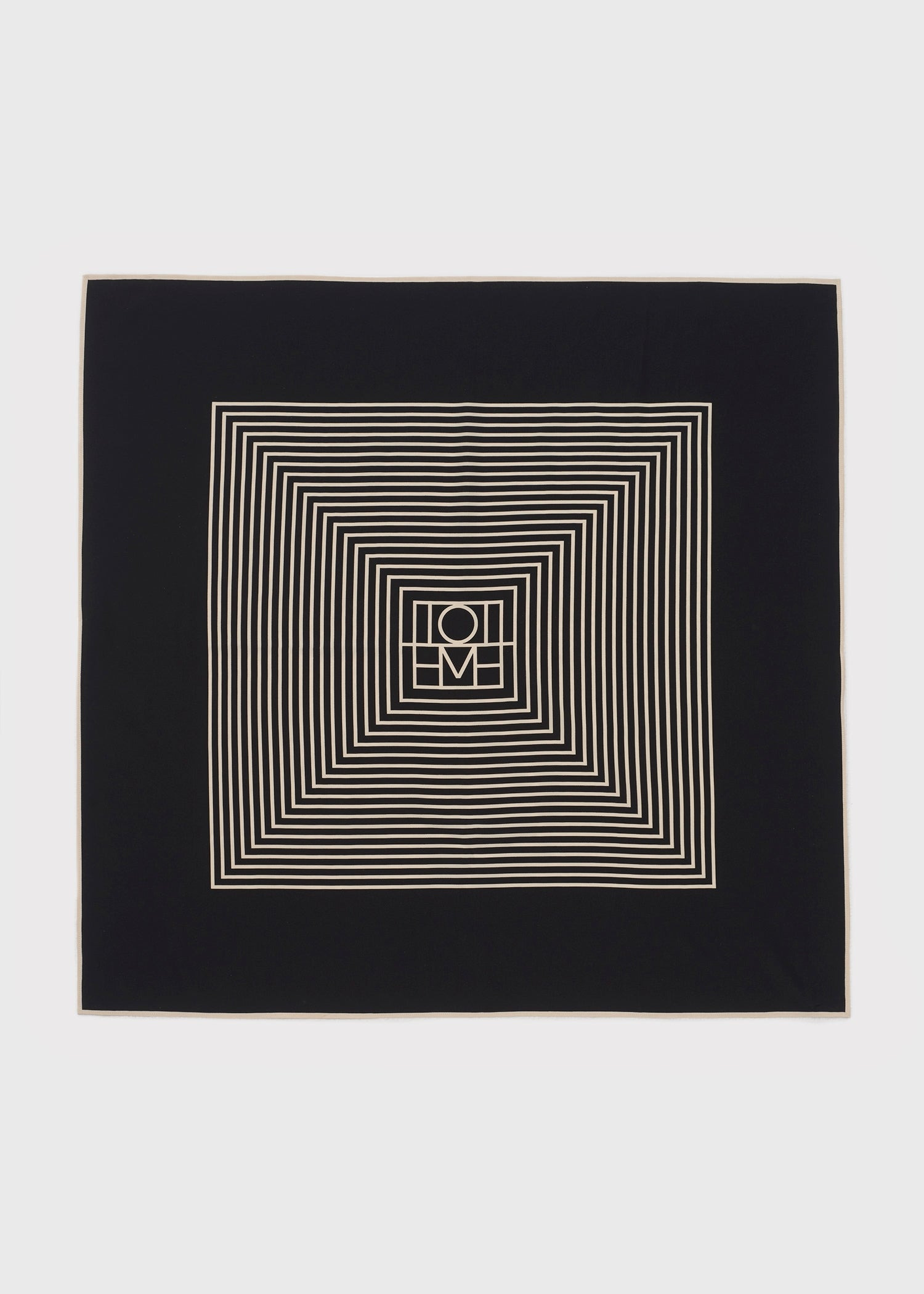 Centered monogram silk scarf black - 6