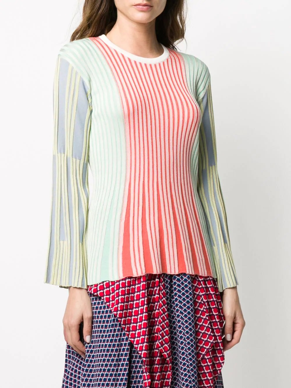 ribbed colour-block jumper - 3