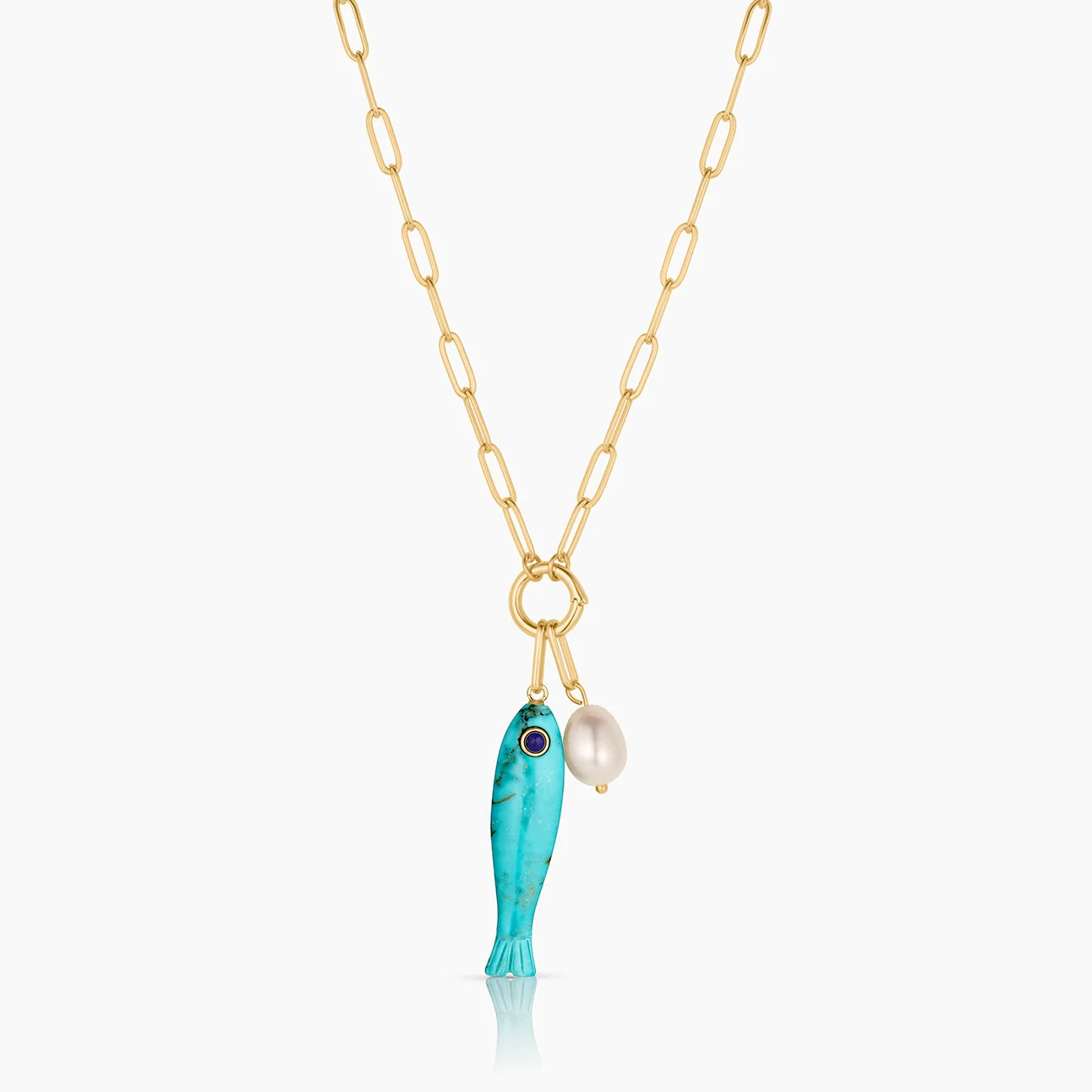 Fortuna Howlite Fish Colette Necklace - 1