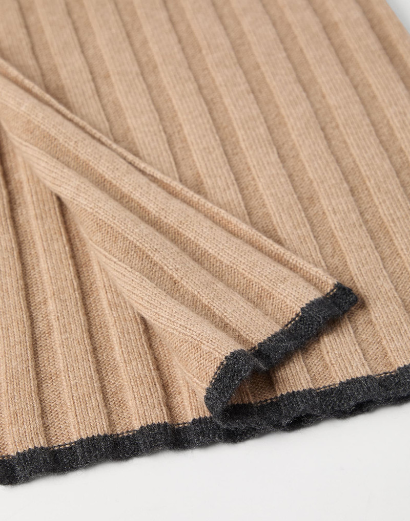 Cashmere rib knit scarf 3