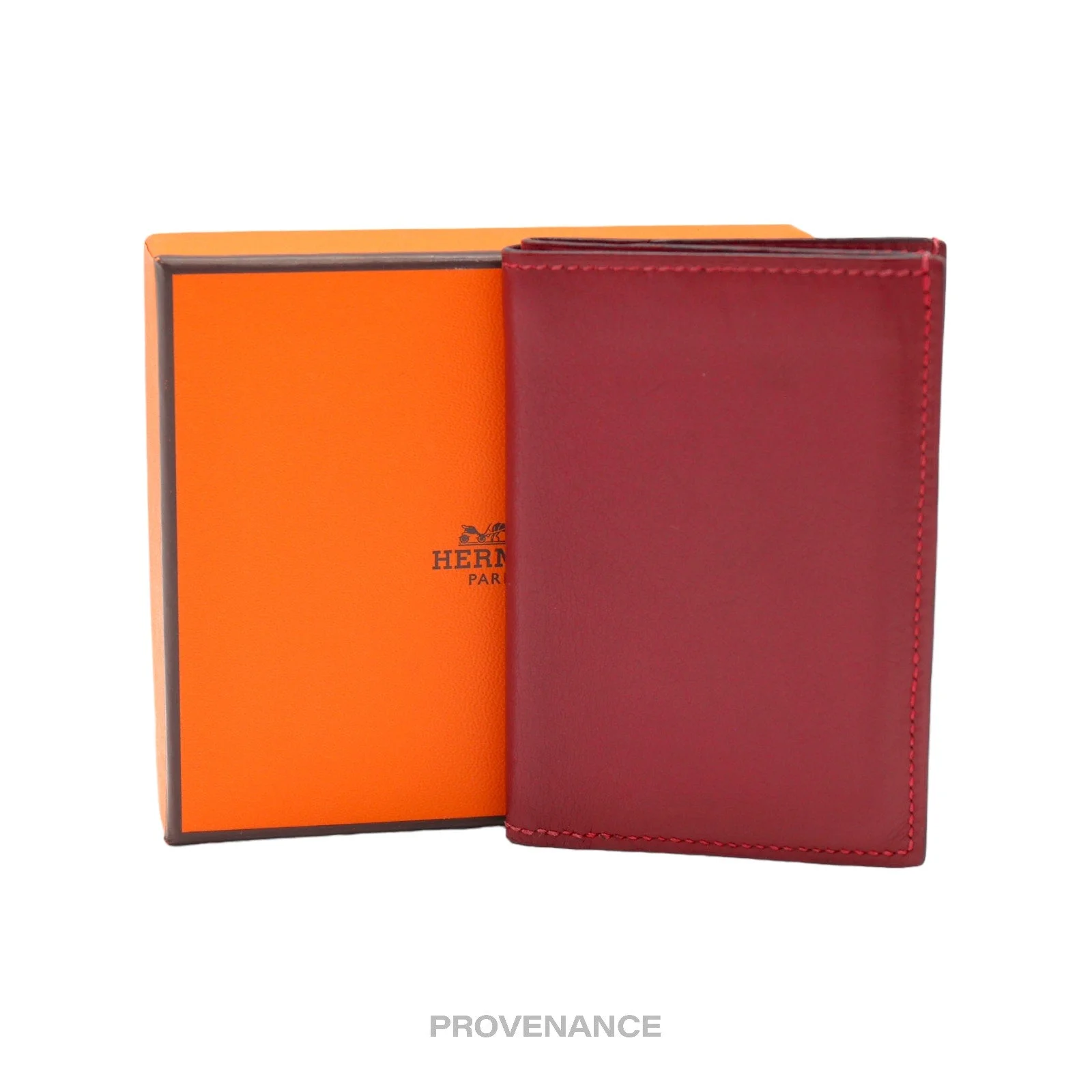 Hermès CardholderWallet - Red Box Calfskin Leather - 1