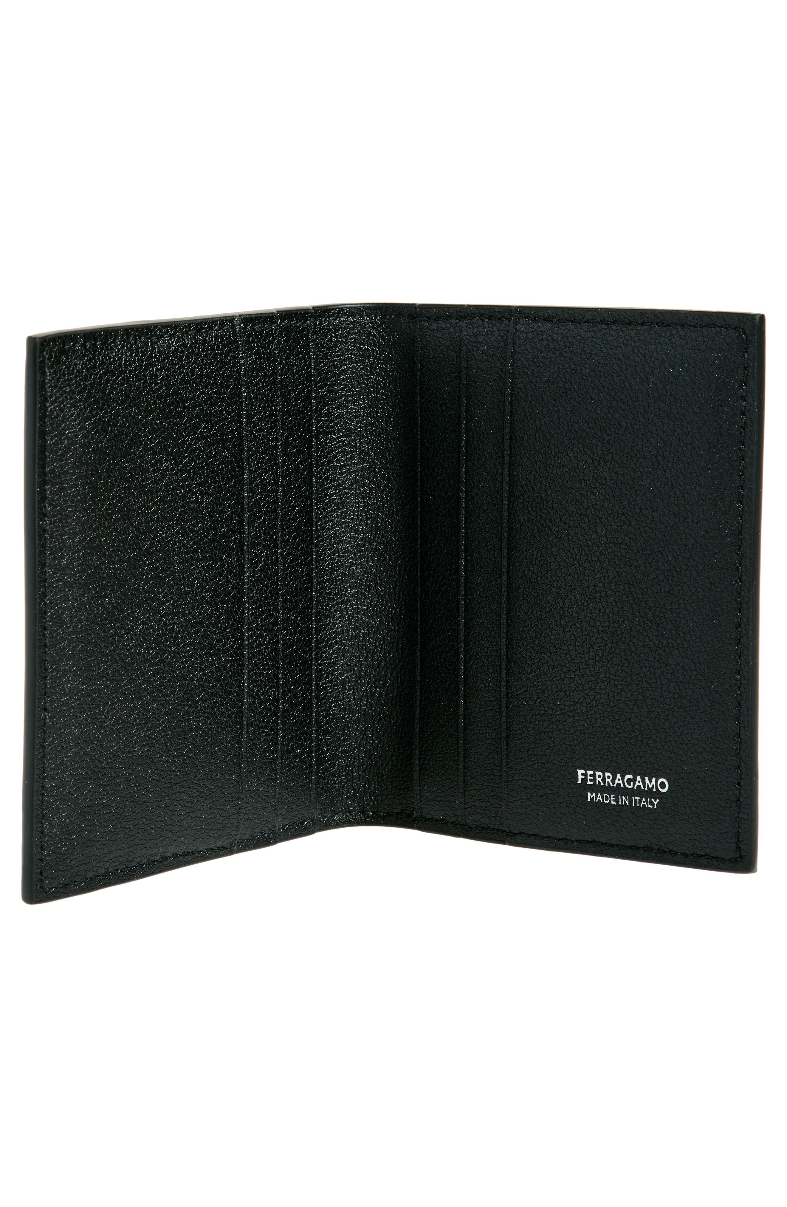 FERRAGAMO Mini Gancio Embossed Leather Bifold Wallet in Nero Nero X Mod at Nordstrom - 2