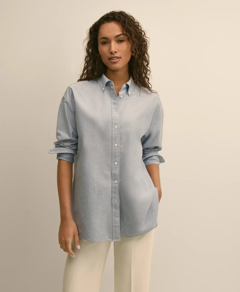 Oversized Cotton Oxford Shirt - 1