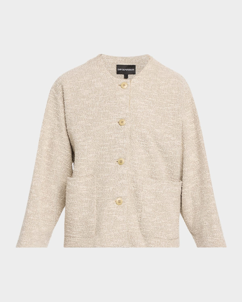Button-Down Boucle Jacquard Jersey Jacket 1