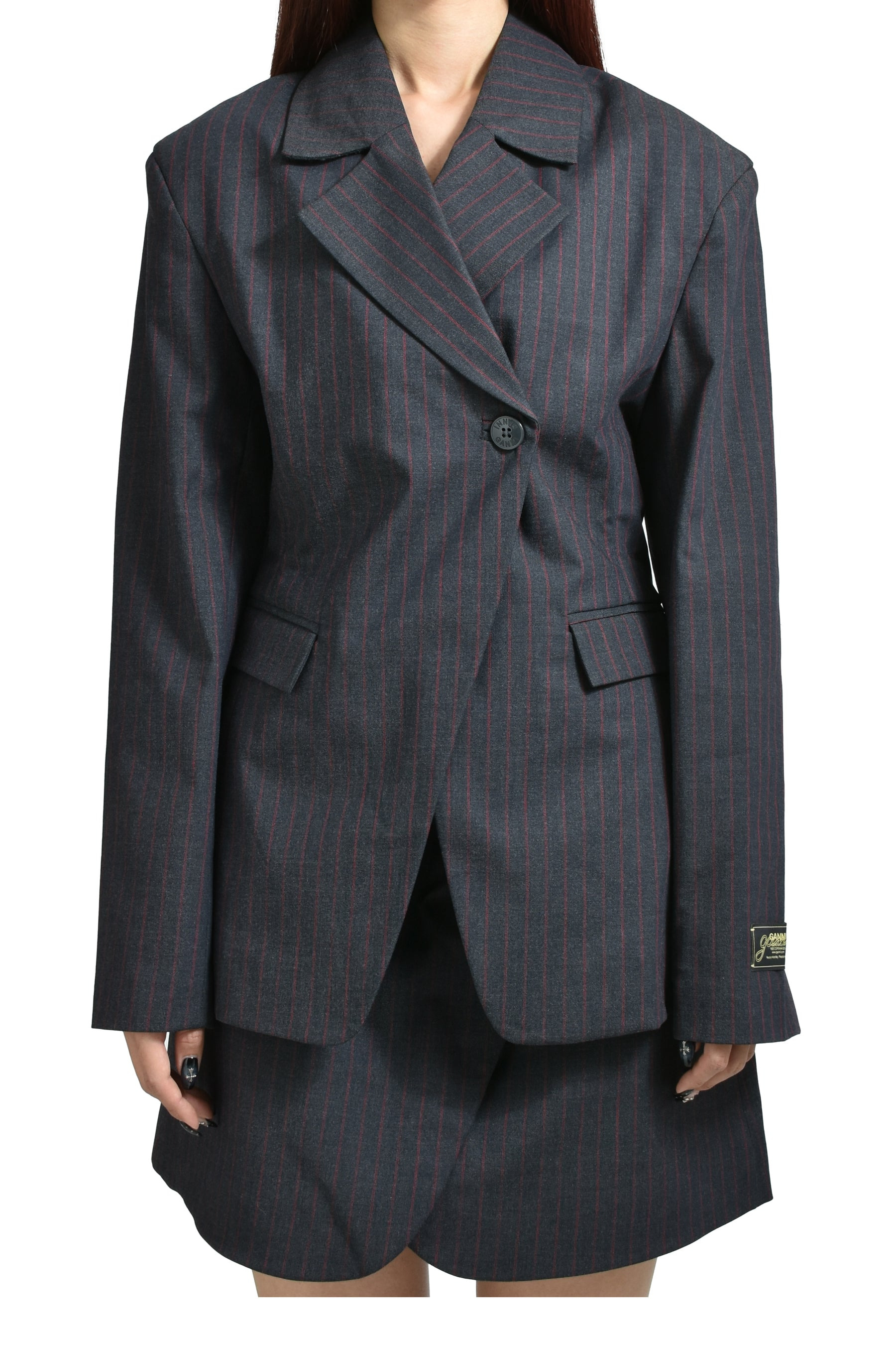 STRETCH STRIPE BLAZER / PHANTOM - 1