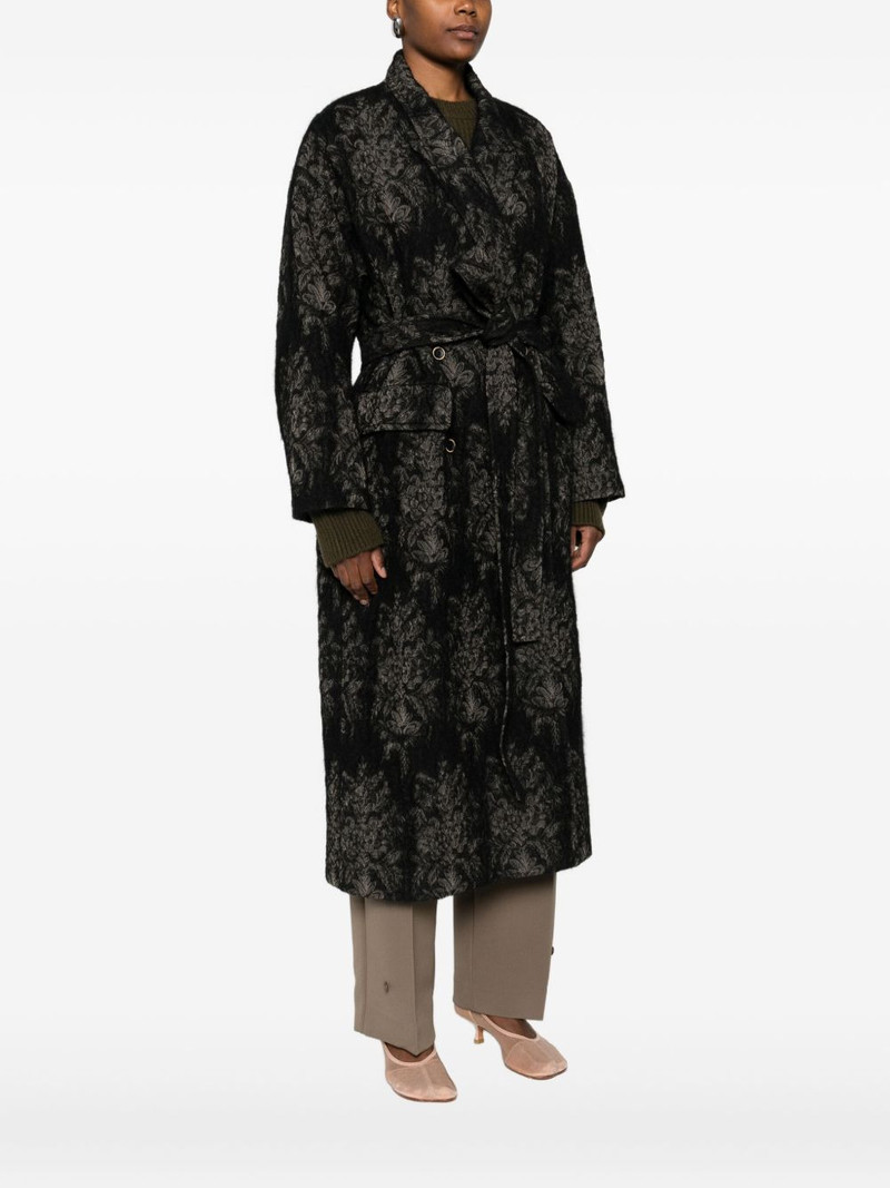 floral-pattern belted coat 3