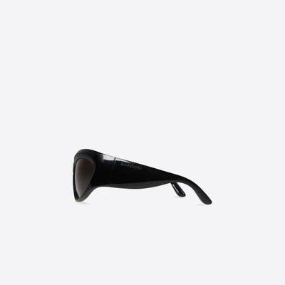 BALENCIAGA Wrap D-frame Sunglasses in Black outlook