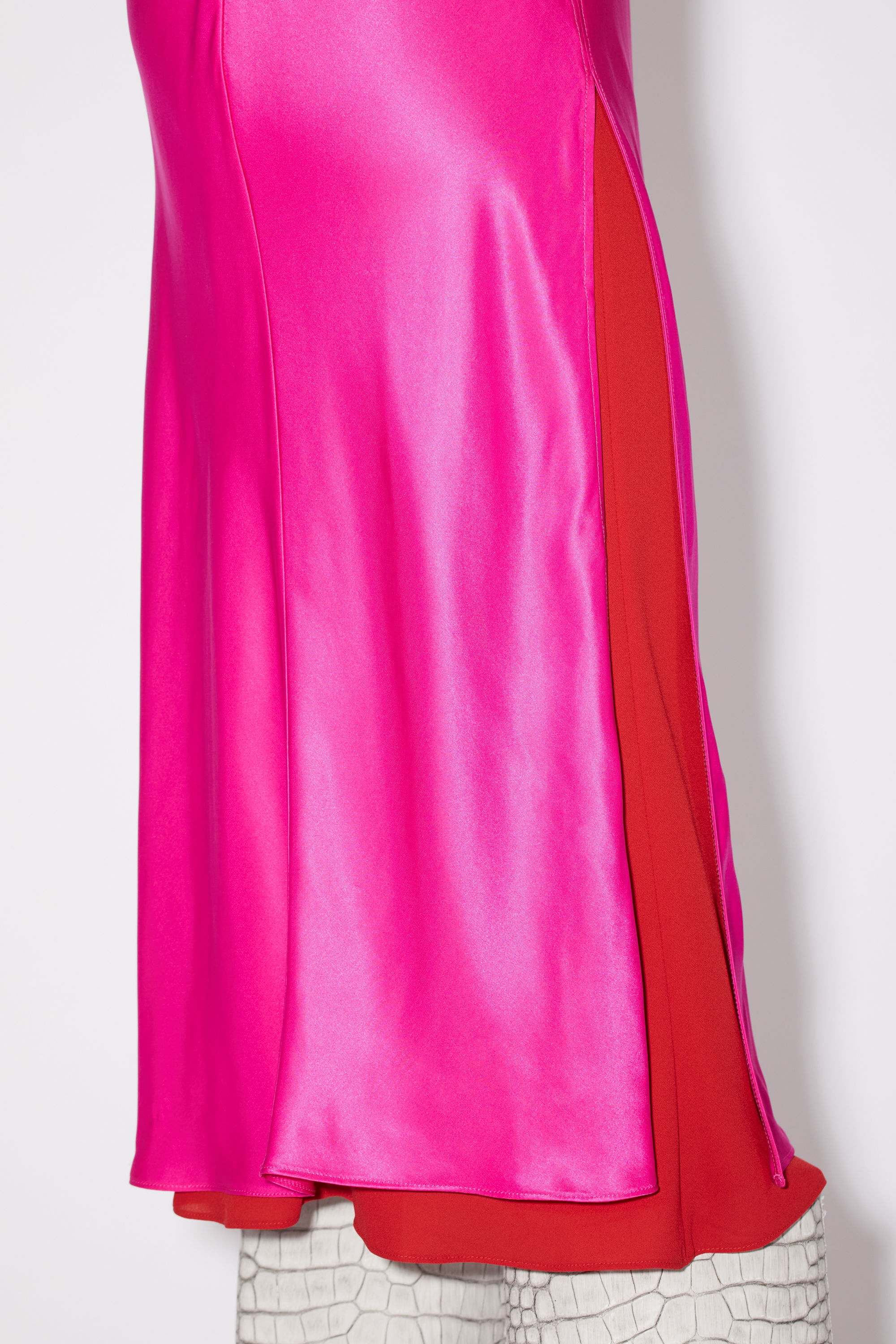 Satin slip dress - Fuchsia pink - 5