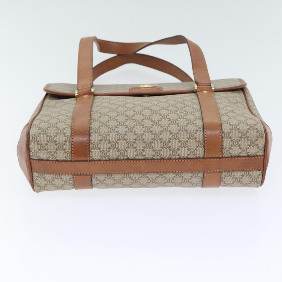 CELINE Macadam Canvas Hand Bag Beige Gold - 5