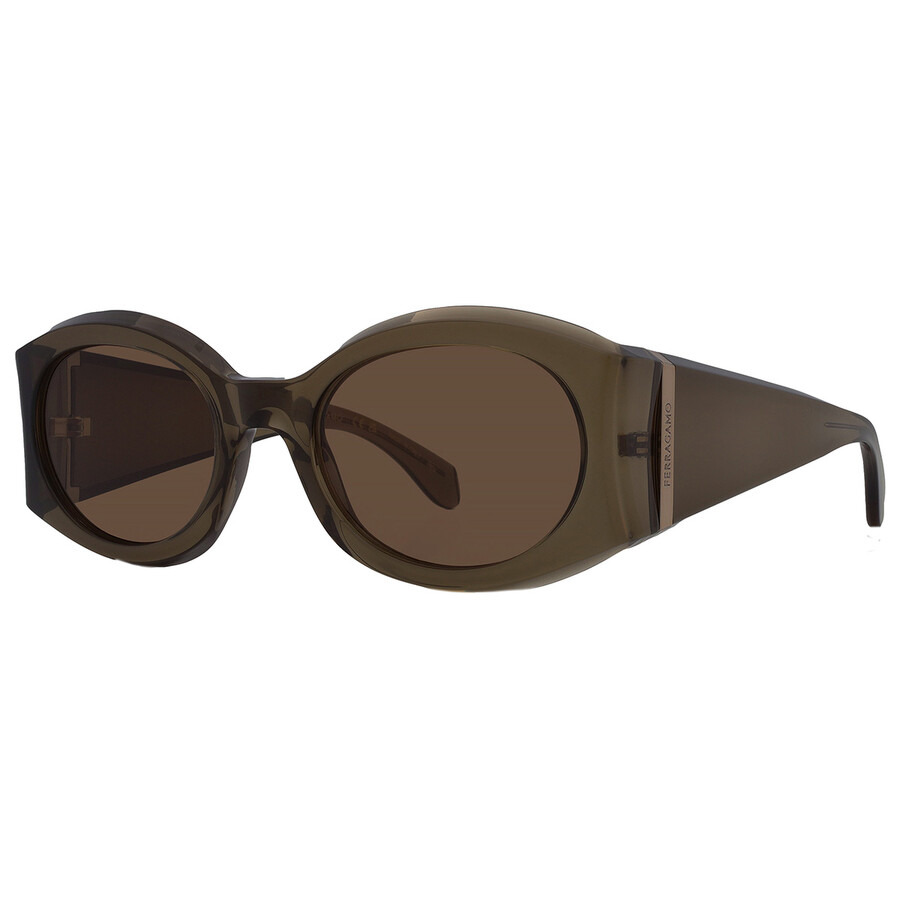 Salvatore Ferragamo Brown Oval Ladies Sunglasses SF2008S 320 55 - 3