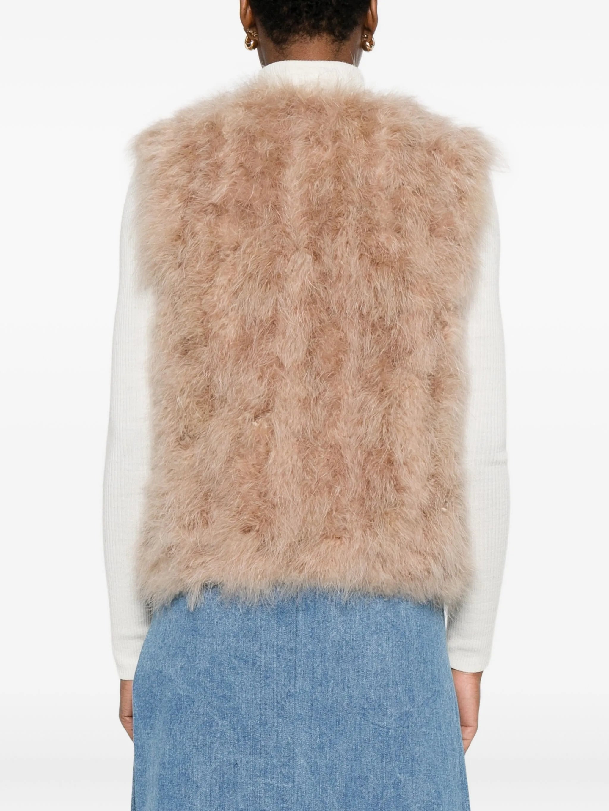 Yves Salomon Feather-trimmed Sleeveless Waistcoat - 3