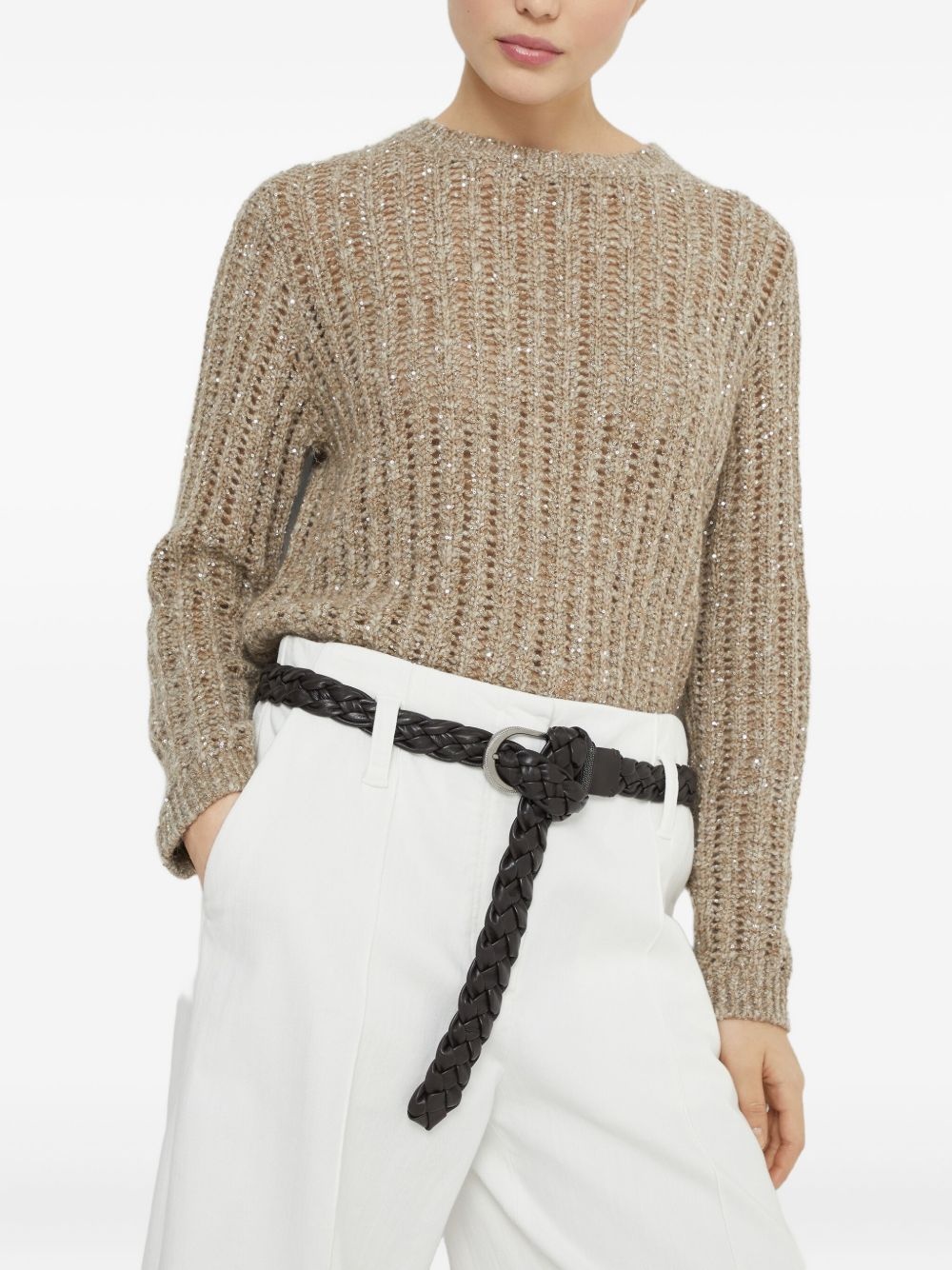 sequin-embellished sweater - 5