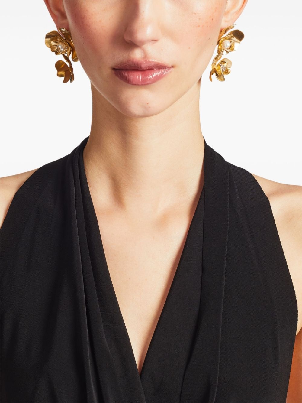 Petal logo-plaque earrings - 5