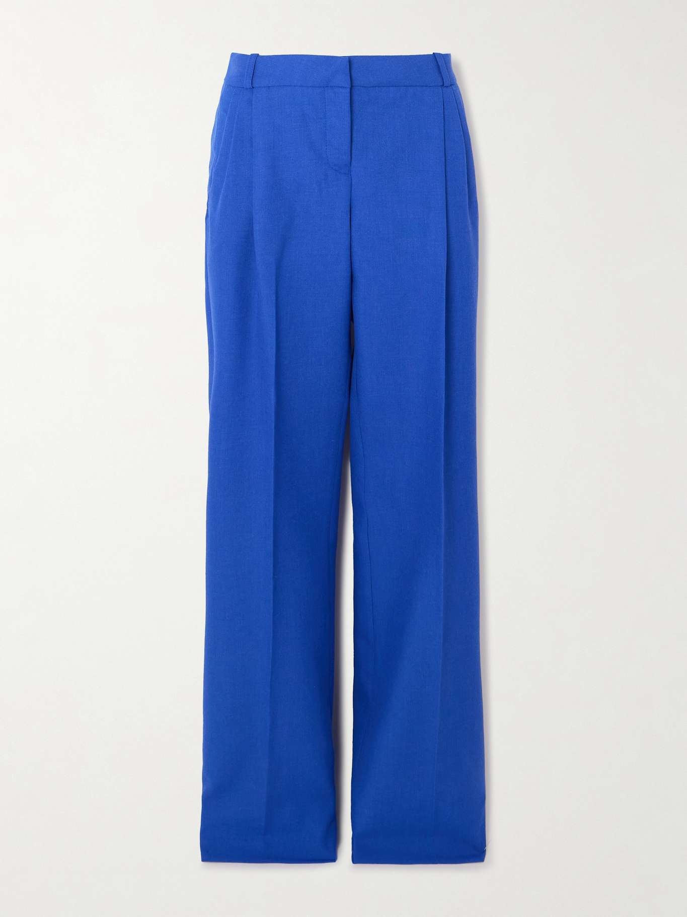 Pleated wool straight-leg pants - 1