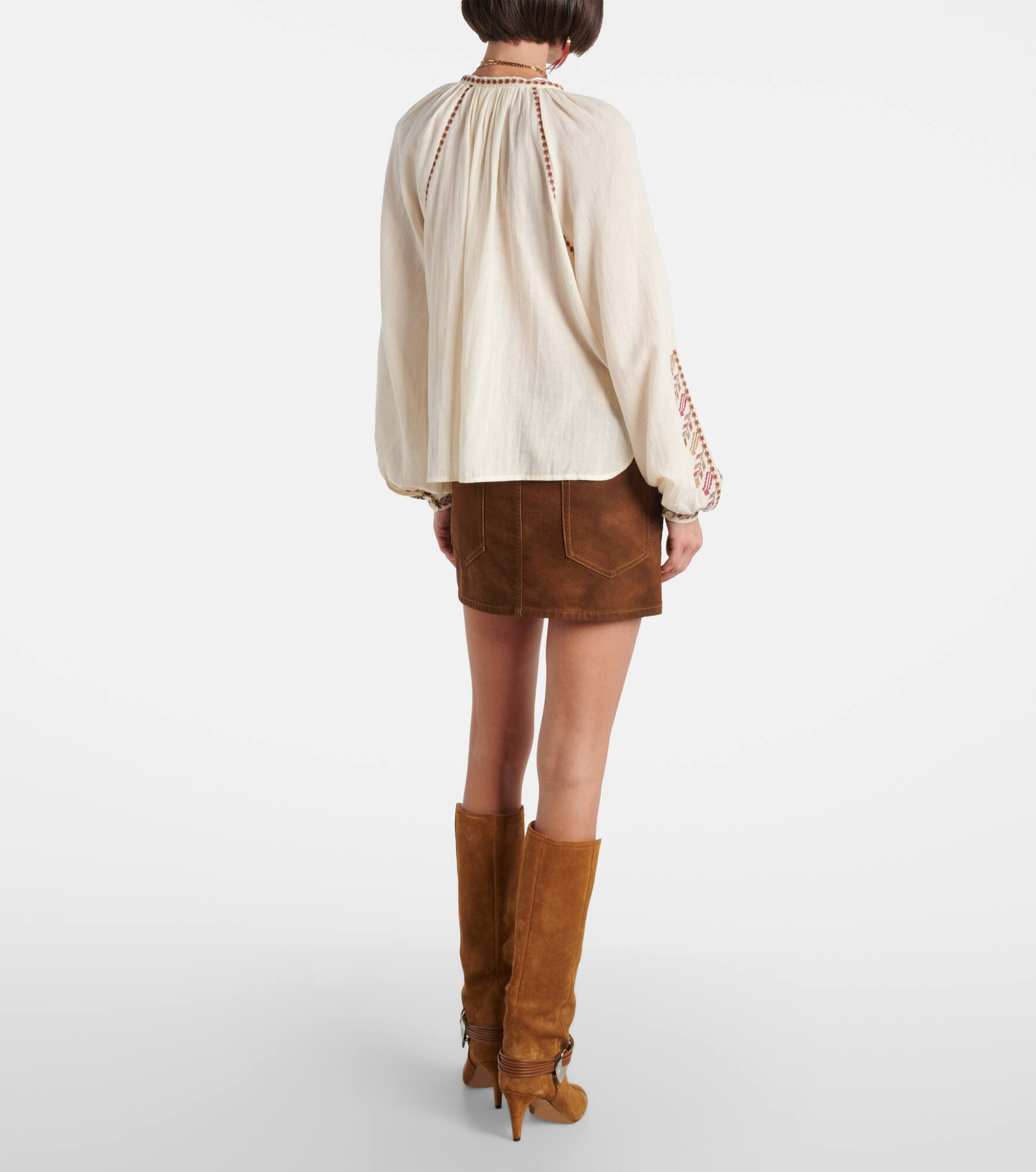 Lynne embroidered cotton blouse - 3