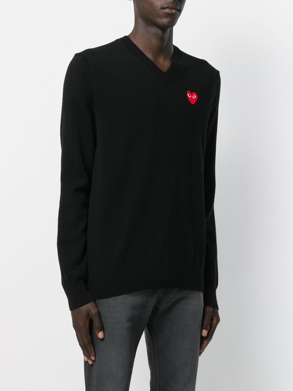 Comme Des Garcons Play Maglia Nero Uomo Patch Cuore Rosso - 2