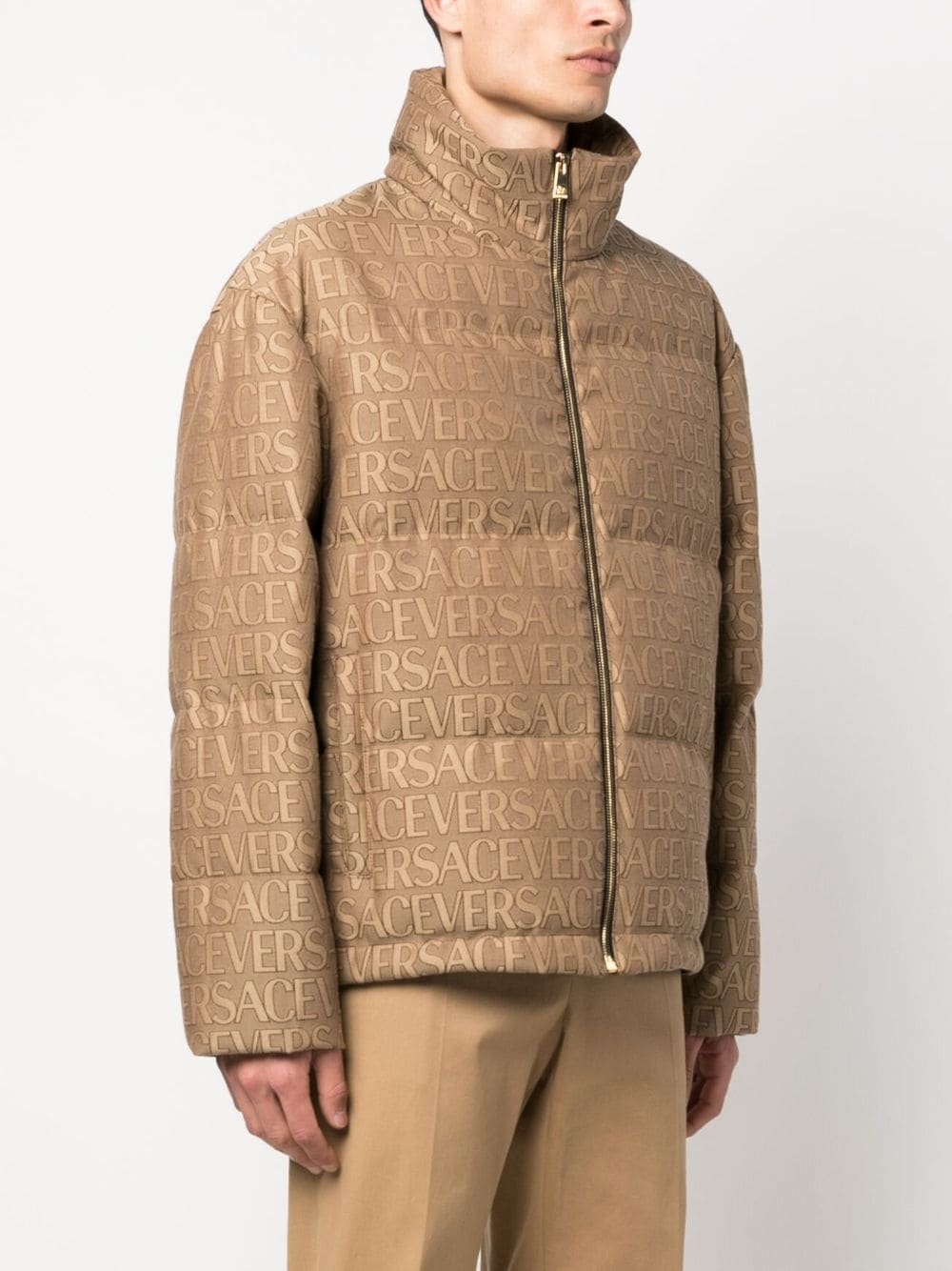 Versace Allover logo-print puffer jacket - 3