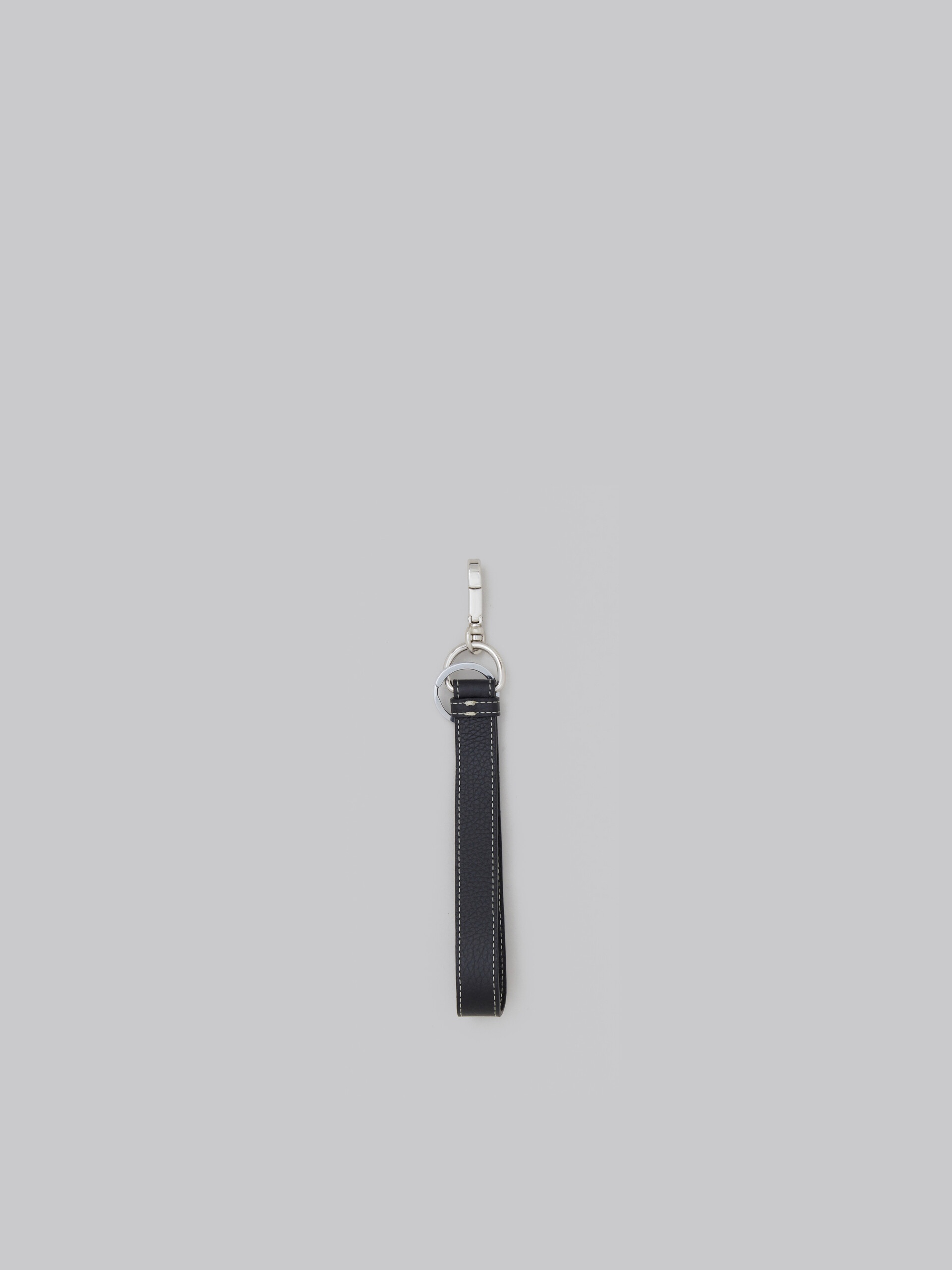 BLACK LEATHER KEYRING - 3