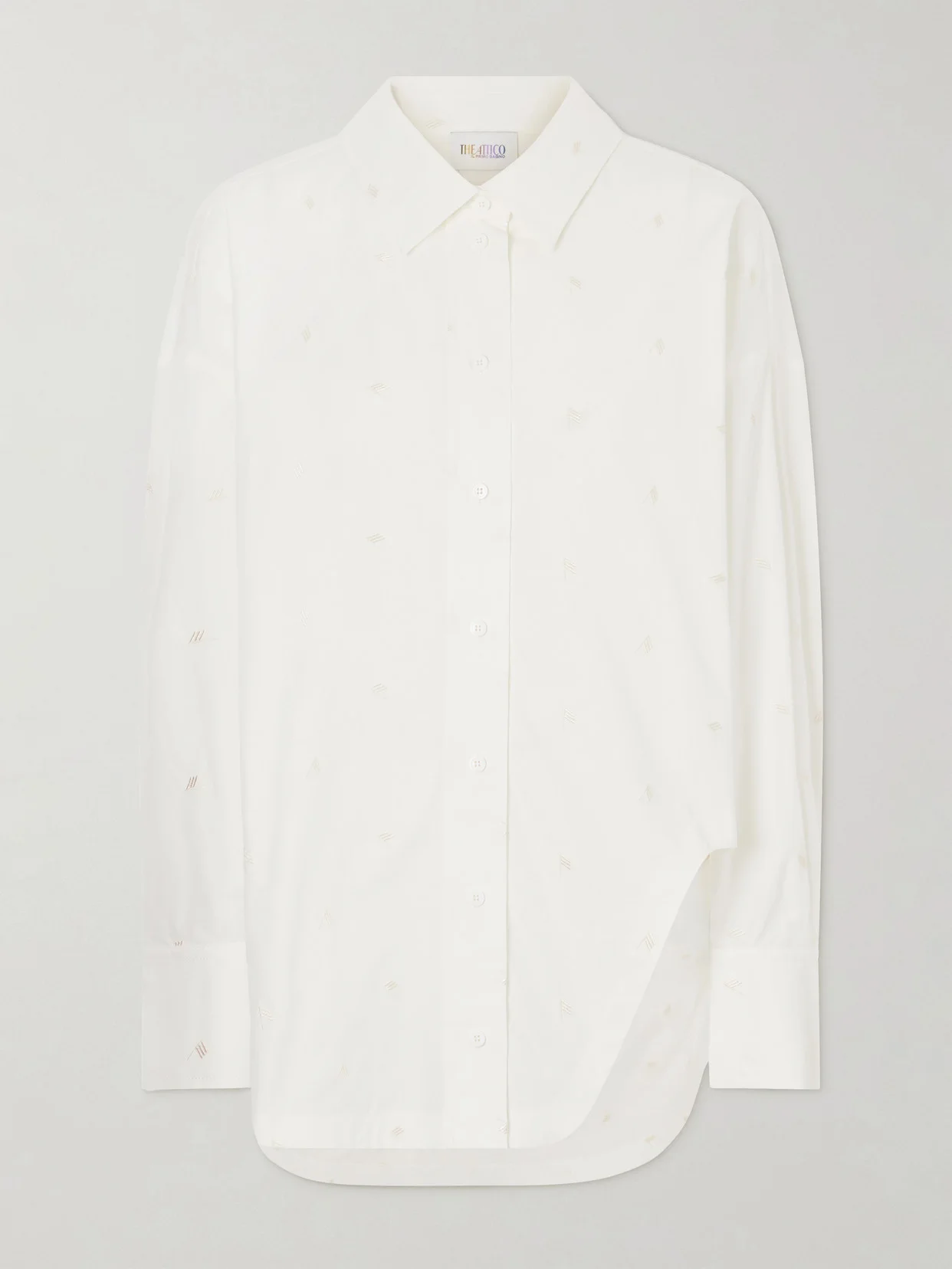Asymmetric Embroidered Cotton-blend Shirt - 1
