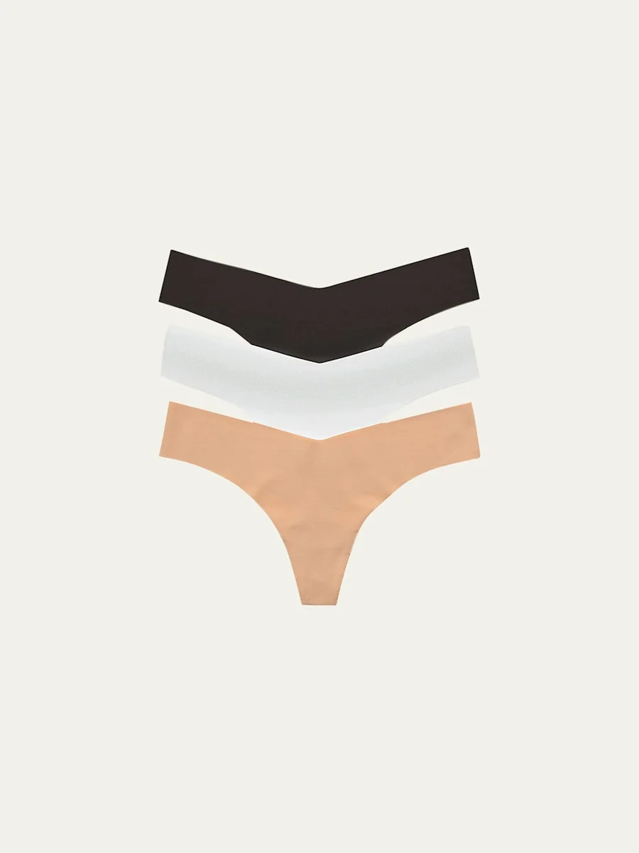 Classic Low-Rise Microfiber Thongs, Pack of 3 - 1