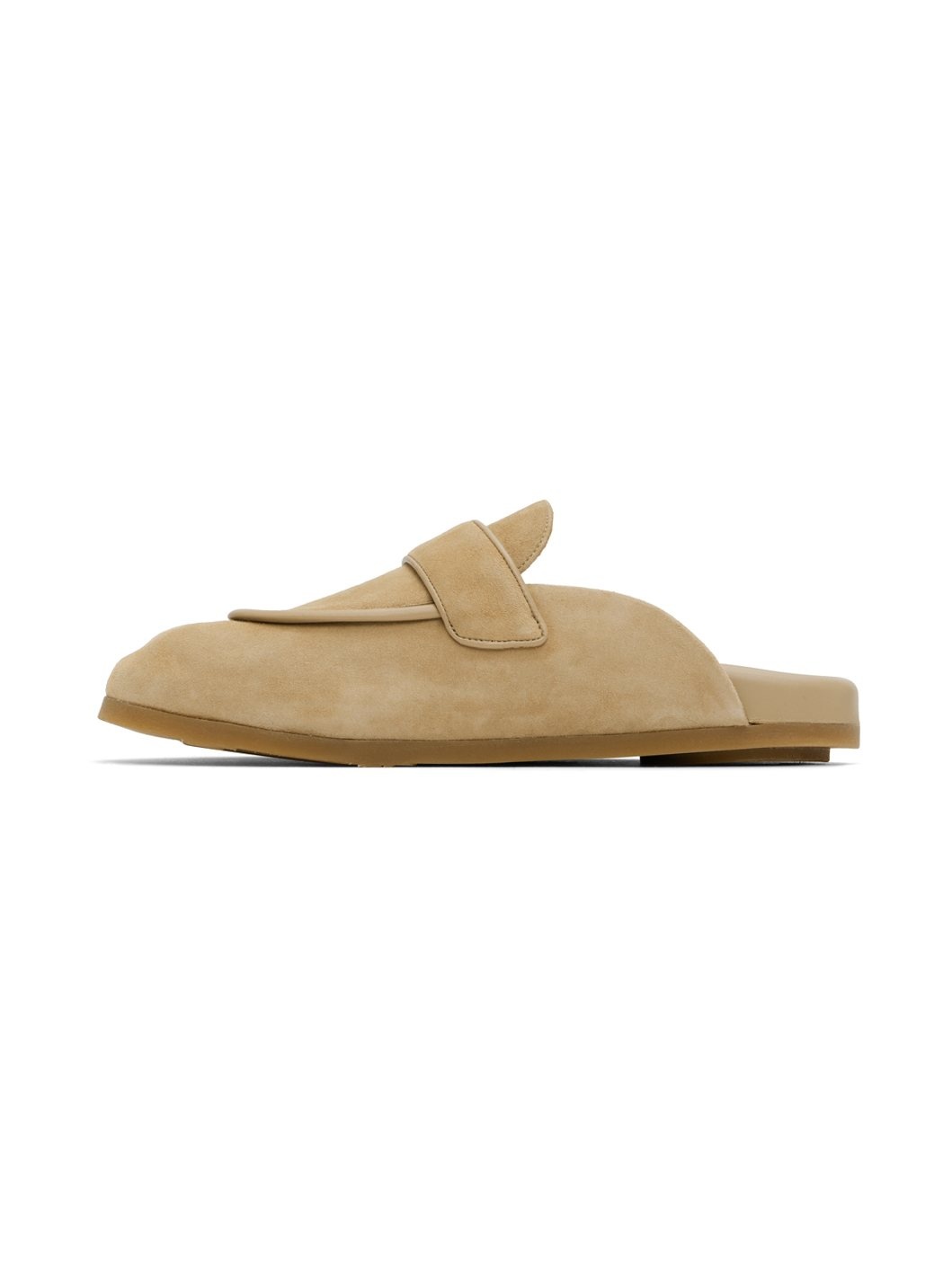 Beige Soft Suede Mules - 3