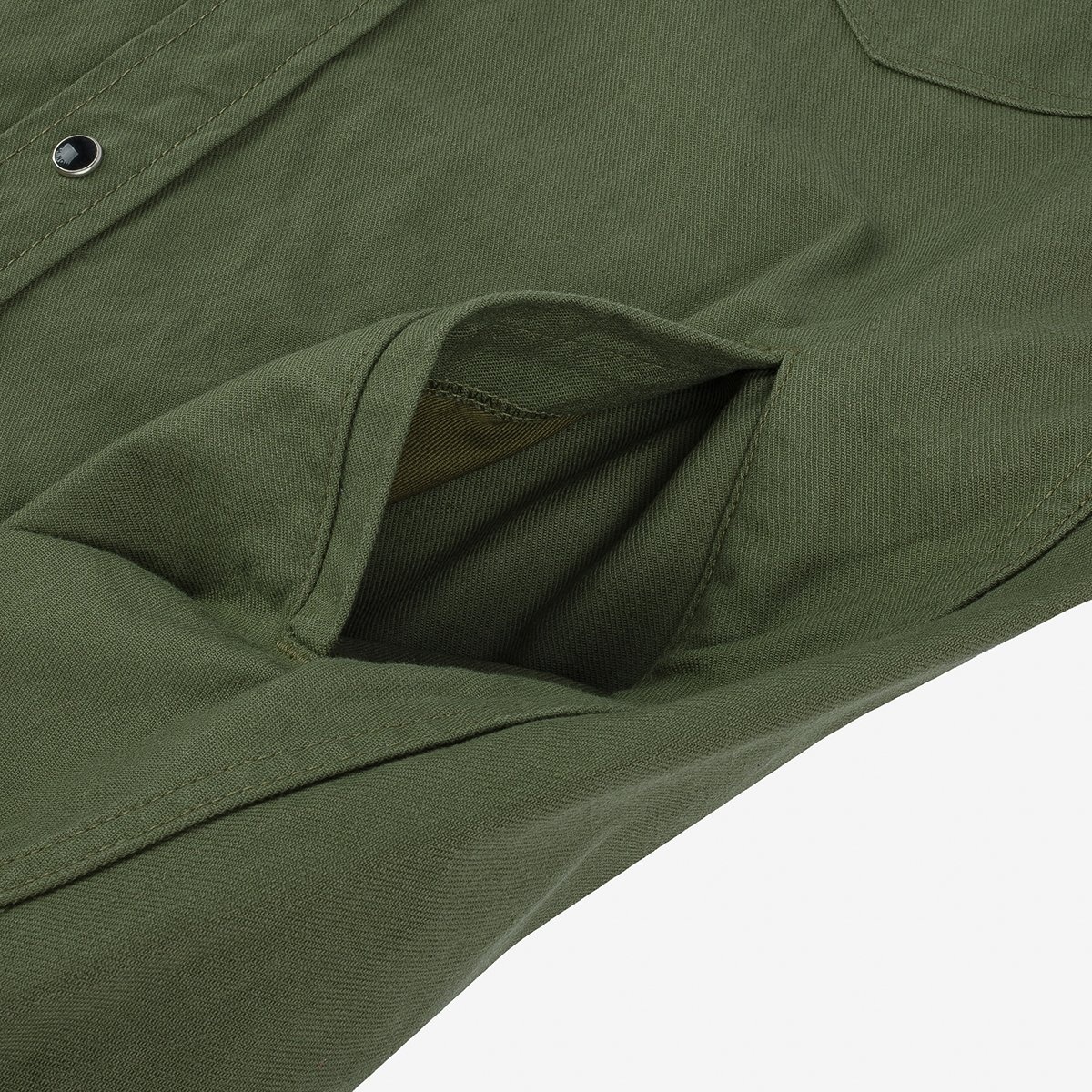 IHSH-381-OLV 9oz Military Serge CPO Shirt  - Olive - 13