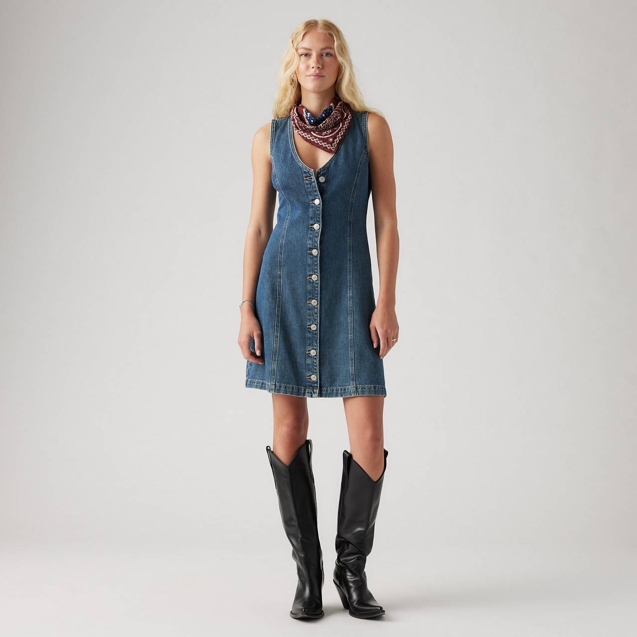 THORA DENIM MINI DRESS - 2