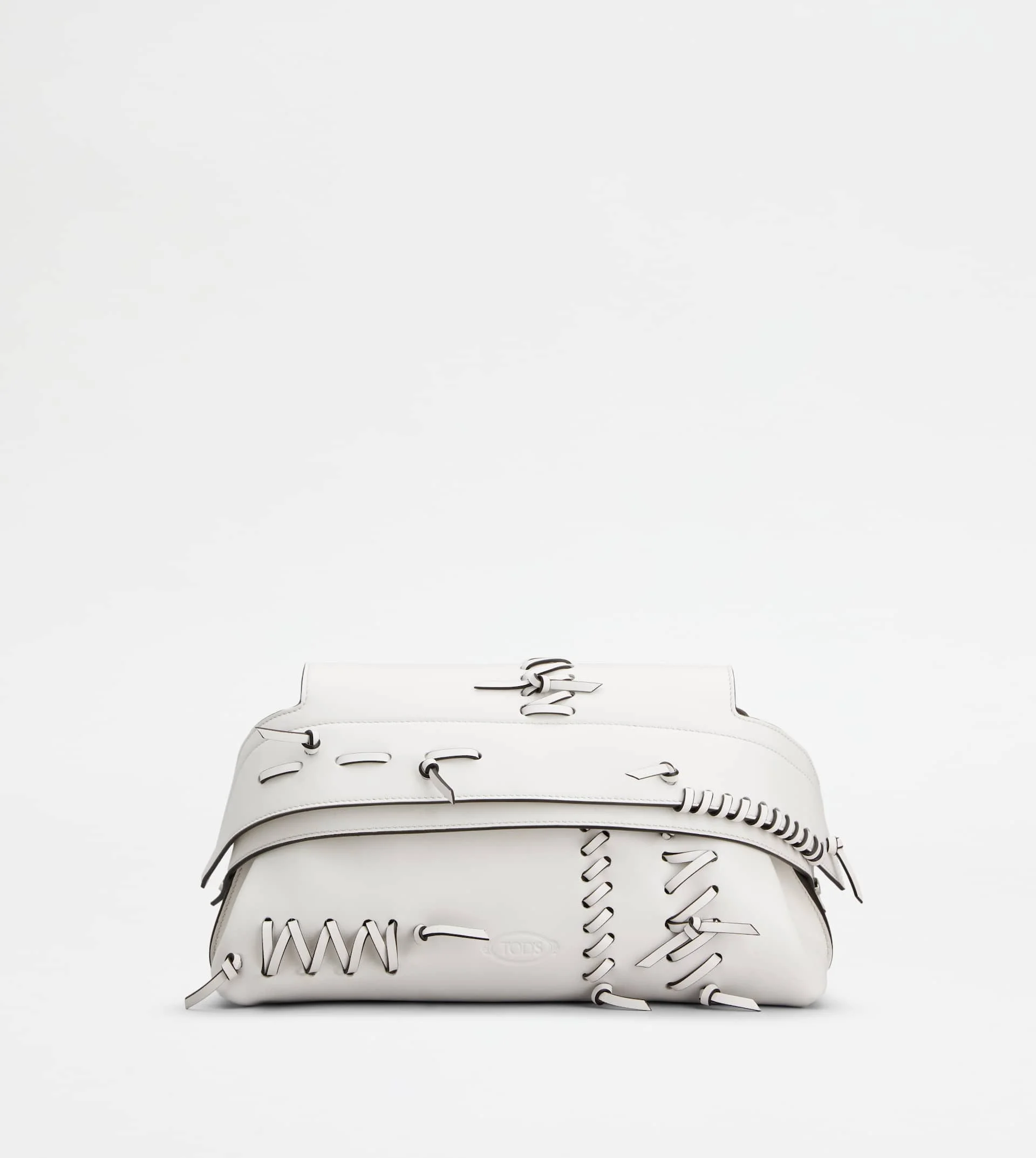 TOD'S WAVE POUCH IN LEATHER MINI - WHITE - 1