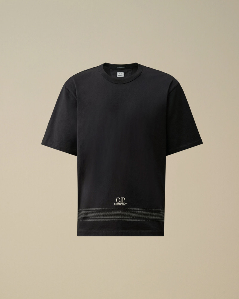 Mercerized Jersey 30/2 Twisted Short Sleeve Embroidery T-Shirt 1