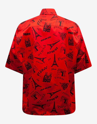BALENCIAGA Red Tourist Print Square Back Shirt outlook