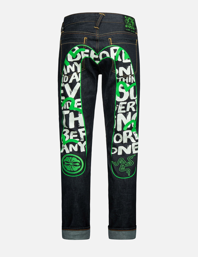 EVISU RAZER X EVISU DAICOCK PRINT WITH EMBROIDERY CARROT-FIT JEANS #2017 outlook