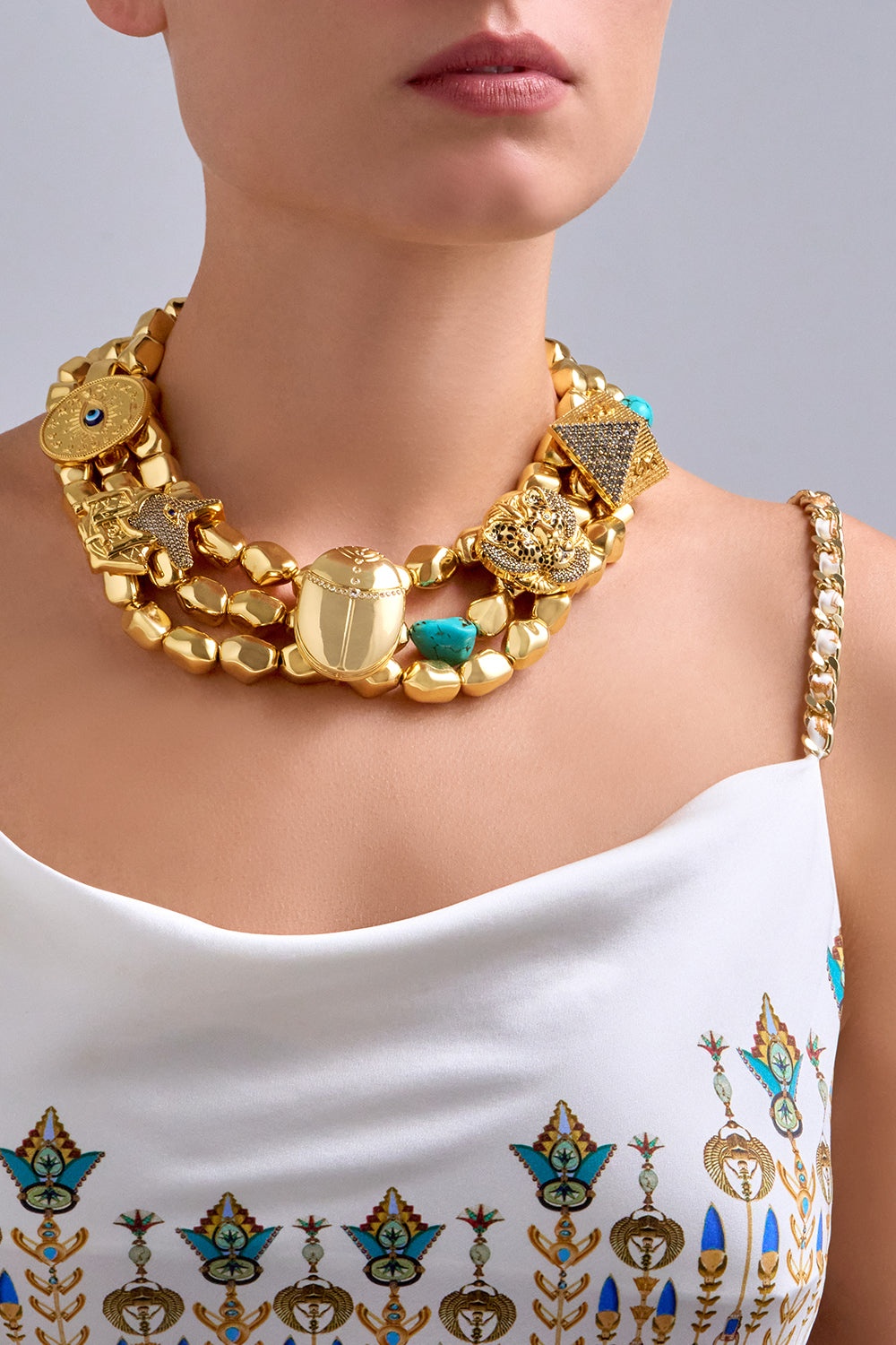 SACRED SYMBOLS STATEMENT NECKLACE - 2